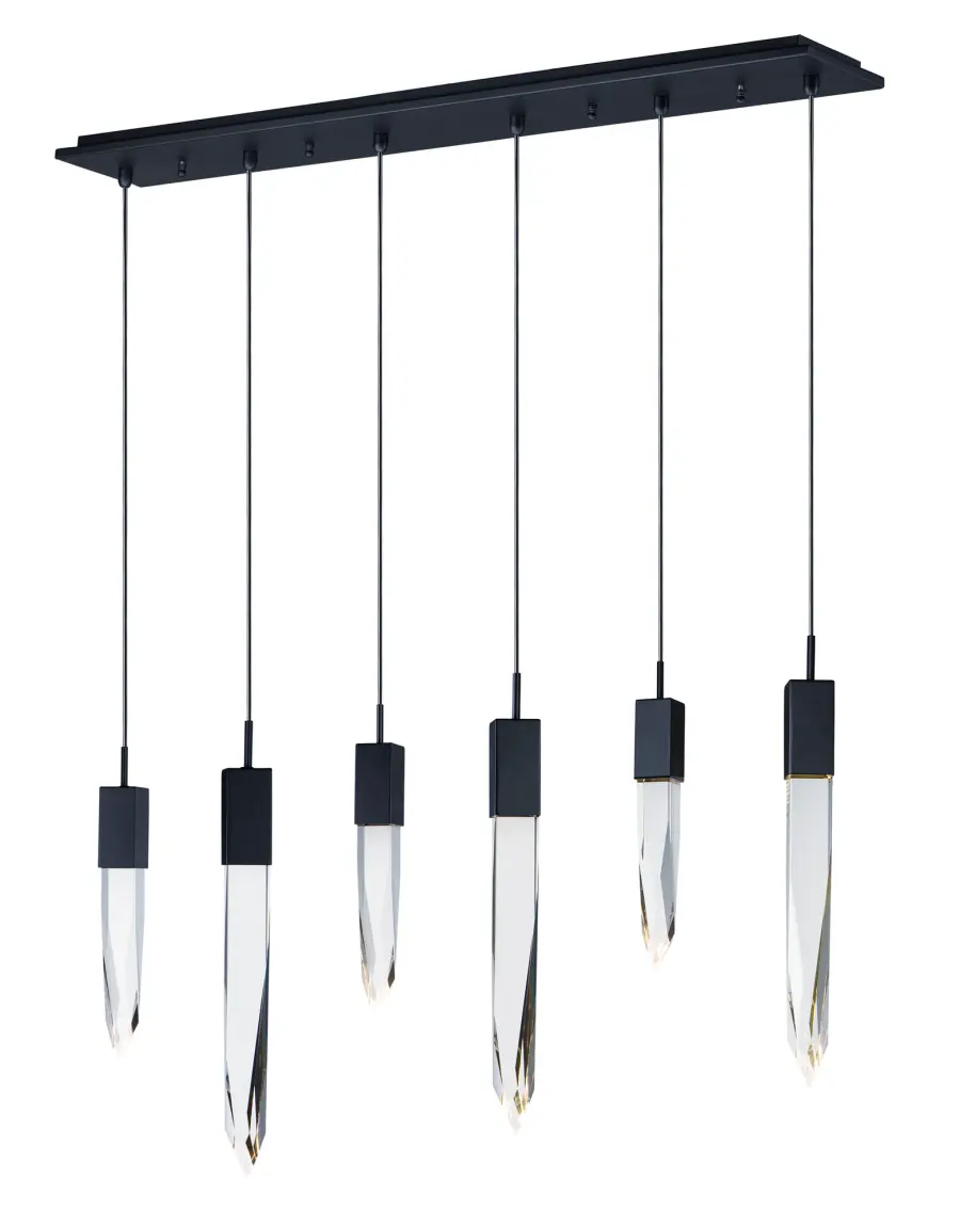 Dramatic Crystal Linear Pendant with Adjustable Stalactite Design - Image 1