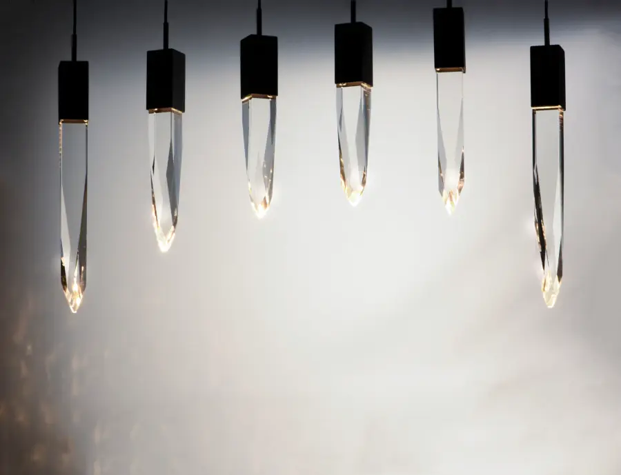 Dramatic Crystal Linear Pendant with Adjustable Stalactite Design - Image 2