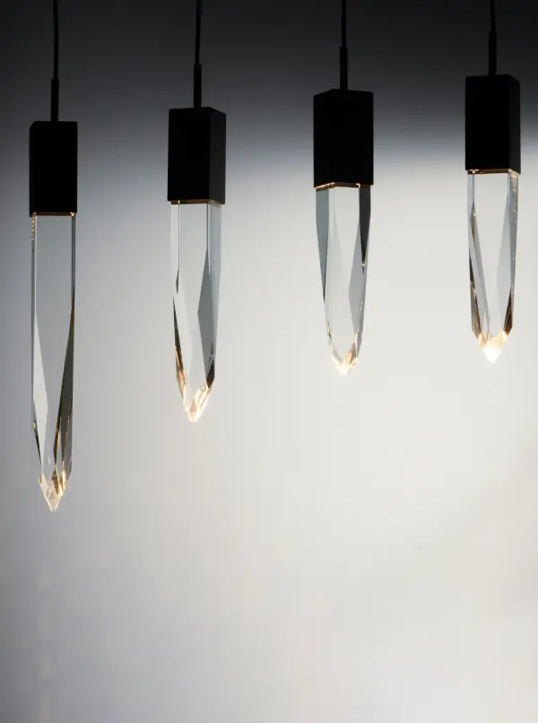 Dramatic Crystal Linear Pendant with Adjustable Stalactite Design - Image 3
