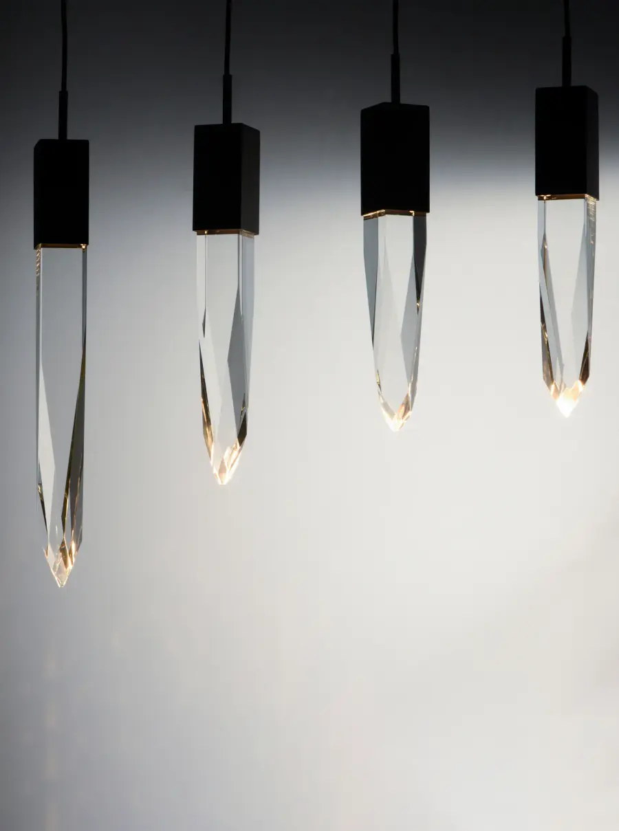 Dramatic Crystal Linear Pendant with Adjustable Stalactite Design - Image 3