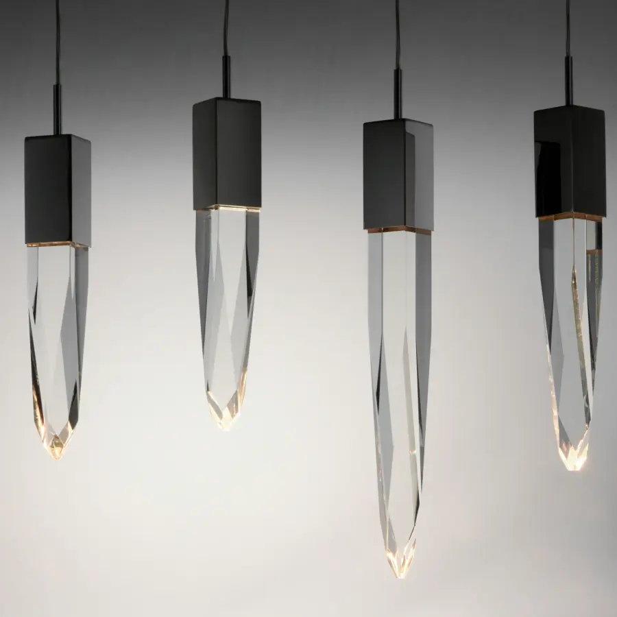 Quartz 12-Light LED Crystal Pendant - Image 2