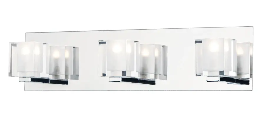 Blocs LED 3-Light Bath Vanity in Polished Chrome - Image 1