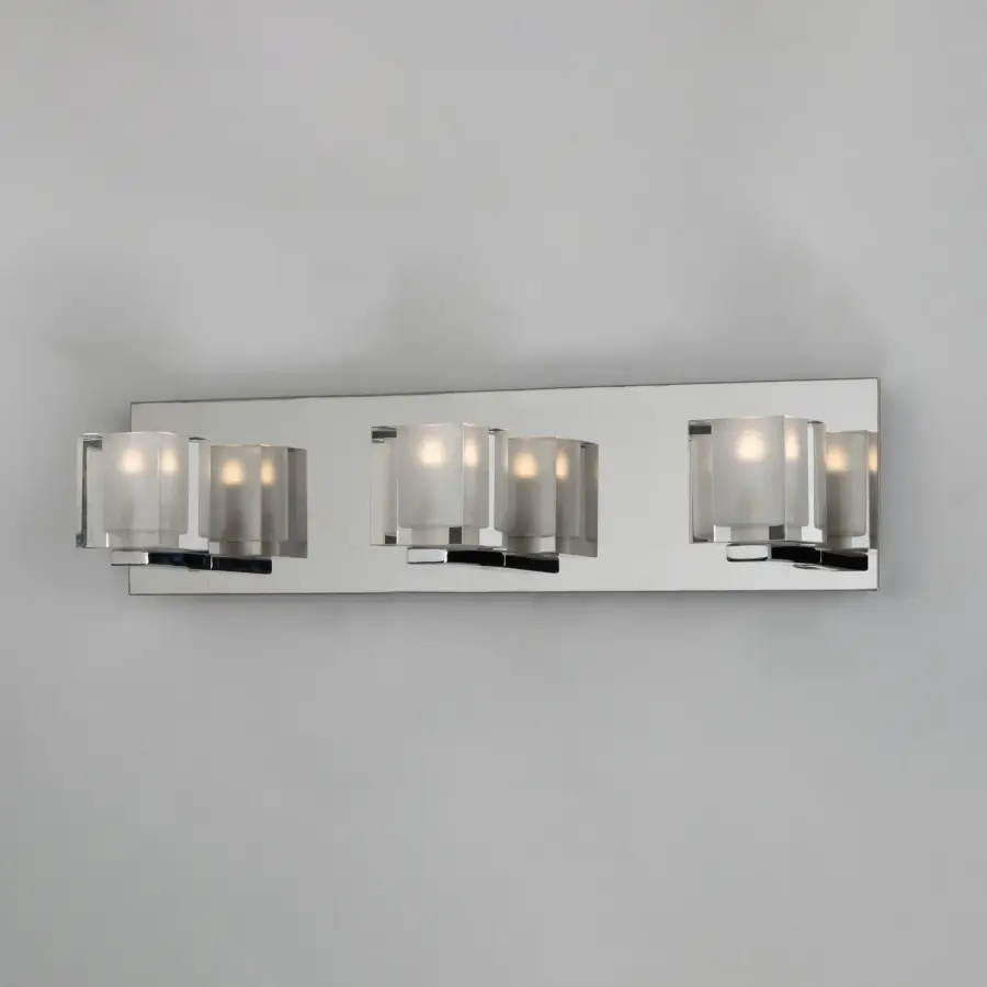Blocs LED 3-Light Bath Vanity in Polished Chrome - Image 2