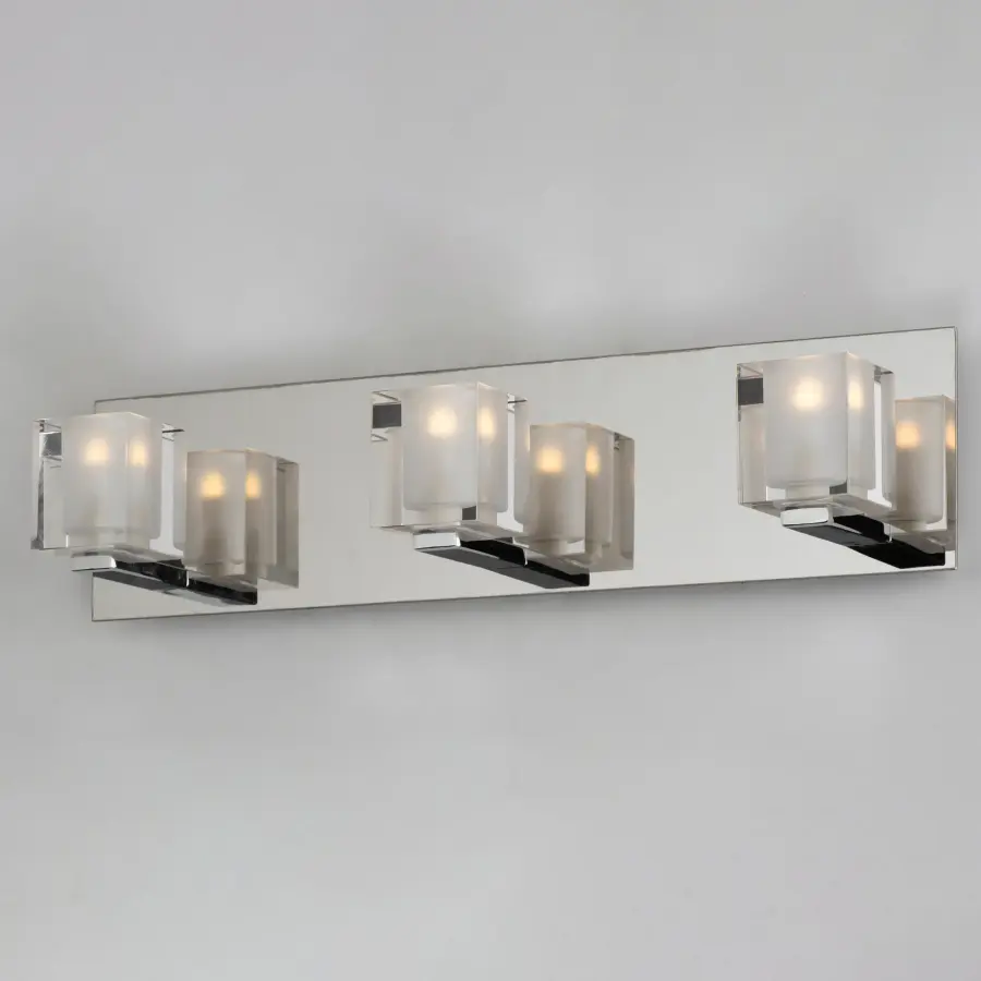 Blocs LED 3-Light Bath Vanity in Polished Chrome - Image 4