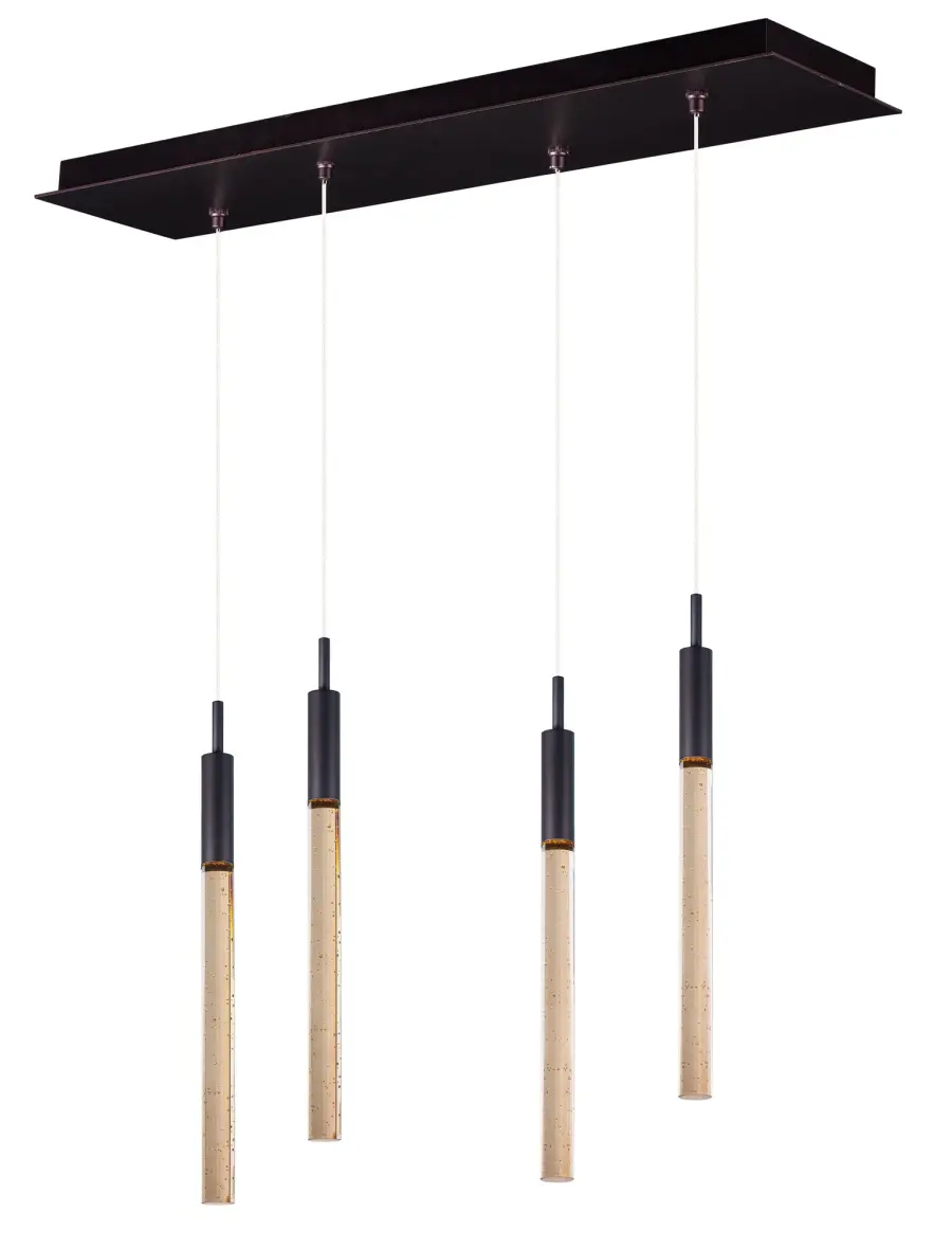 Elegant Linear Pendant with Distinctive Bubble Glass Design - Image 1