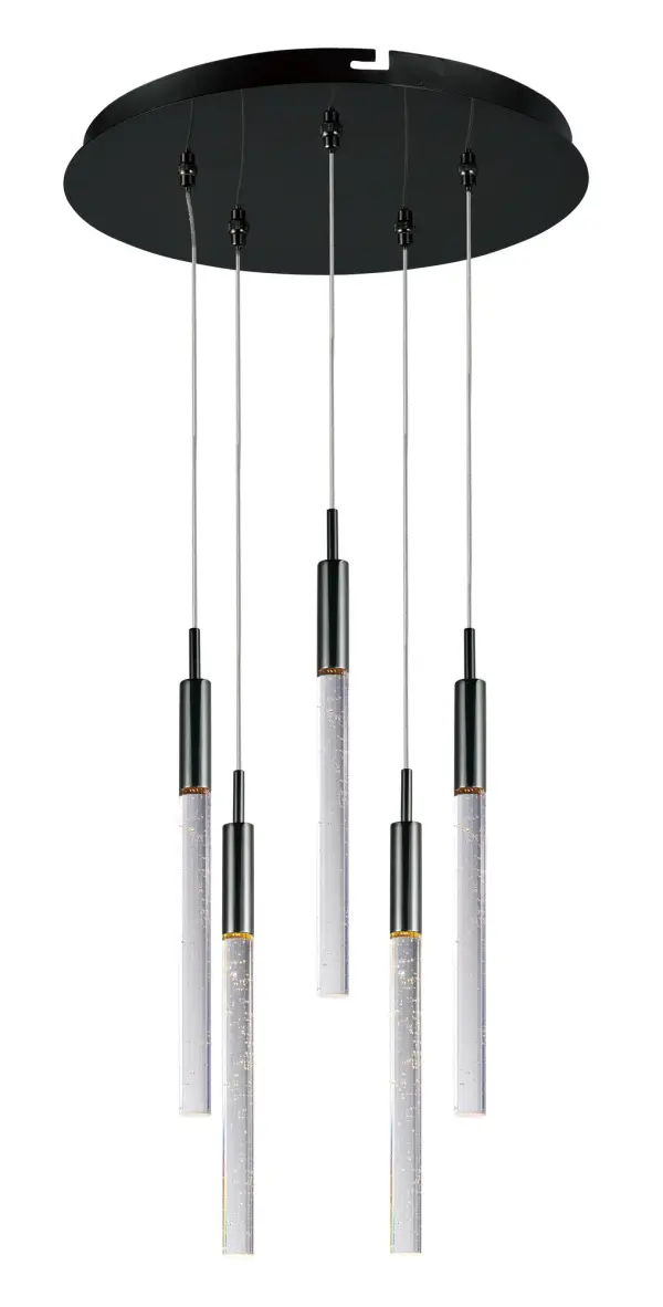 Striking Contemporary Multi-Light with Sculptural Bubble Glass Rods - Image 1