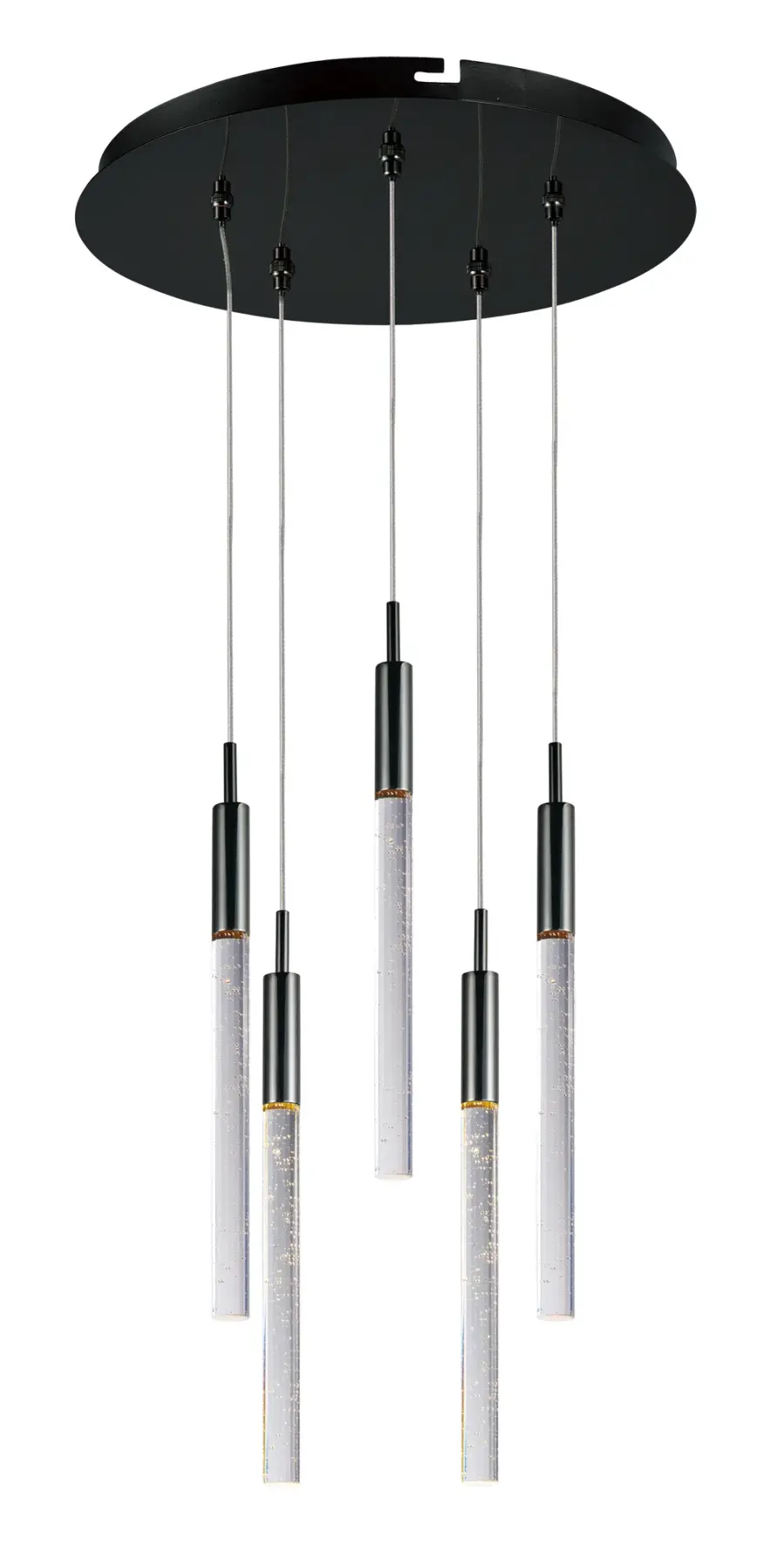 Striking Contemporary Multi-Light with Sculptural Bubble Glass Rods - Image 1