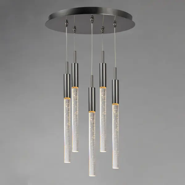Striking Contemporary Multi-Light with Sculptural Bubble Glass Rods - Image 2