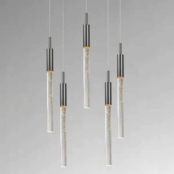 Striking Contemporary Multi-Light with Sculptural Bubble Glass Rods - Image 3