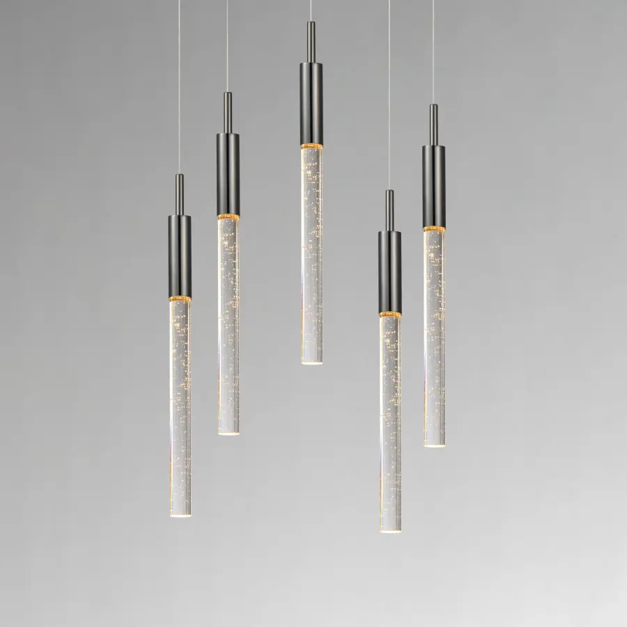 Striking Contemporary Multi-Light with Sculptural Bubble Glass Rods - Image 4