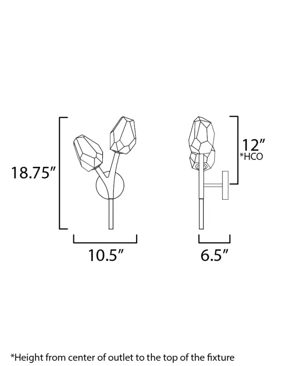 Blossom 2-Light LED Wall Sconce in Black - Image 5
