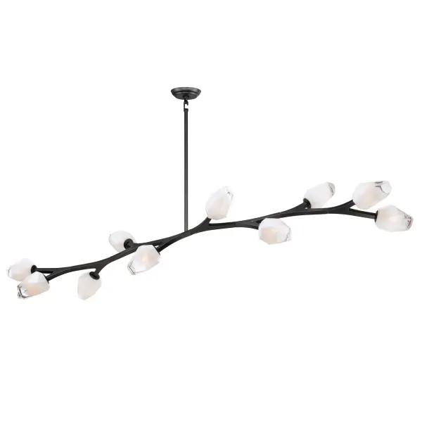 The Blossom pendant brings botanical beauty indoors with its branched frame and frosted glass. Ten LED lights provide ample illumination while the organic design softens modern spaces. Perfect for those seeking a sculptural focal point.
