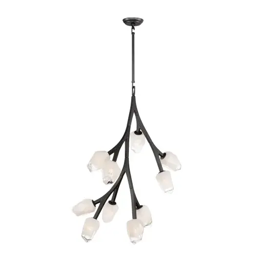 The Blossom pendant brings organic beauty indoors with its branched frame design and frosted glass shades. This 10-light fixture delivers substantial illumination while maintaining a delicate, nature-inspired aesthetic perfect for modern and transitional spaces.