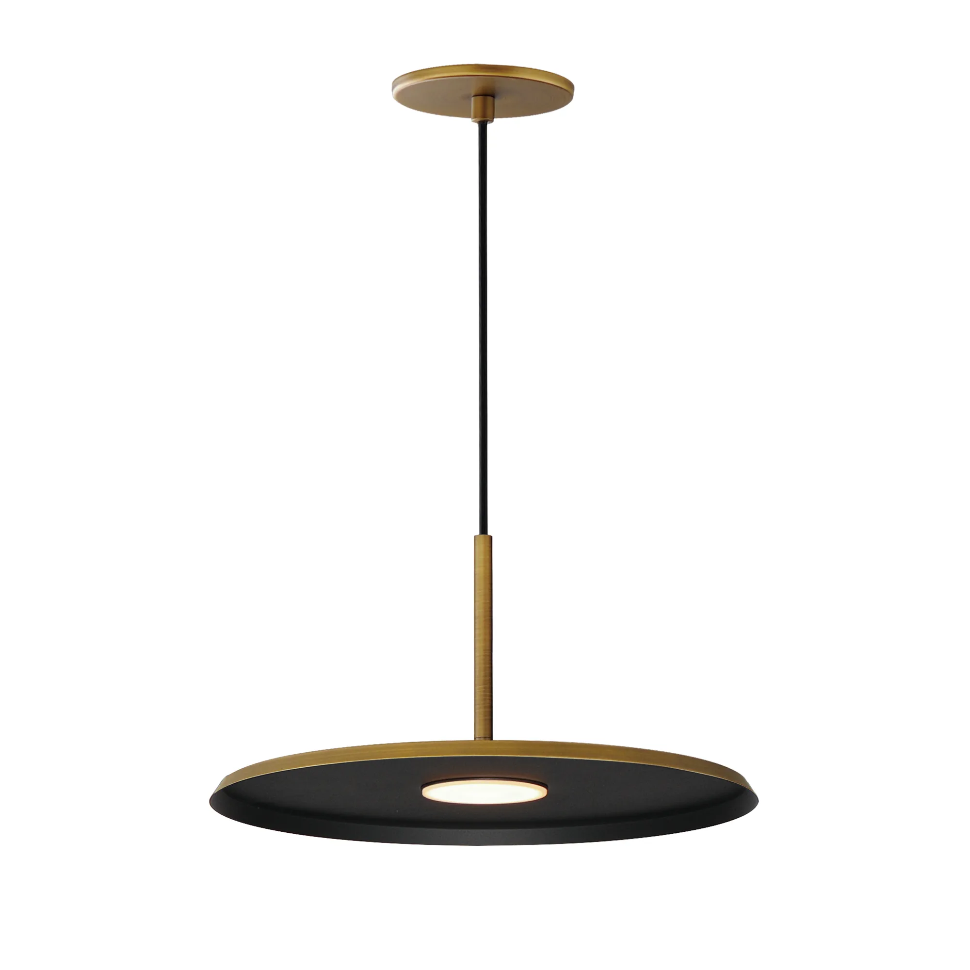 Berliner 14" LED Single Pendant in Antique Brass