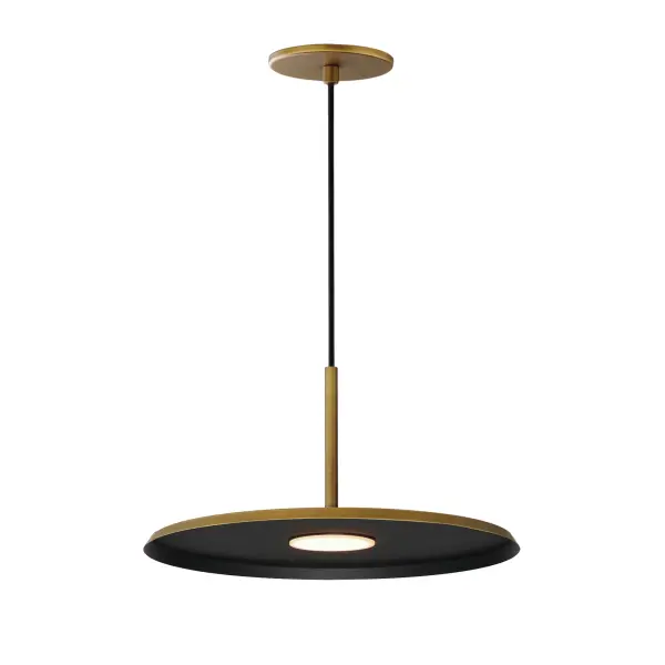 Berliner 14" LED Single Pendant in Antique Brass - Image 1