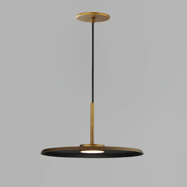 Berliner 14" LED Single Pendant in Antique Brass - Image 2