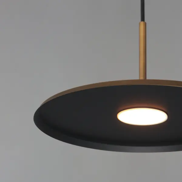 Berliner 14" LED Single Pendant in Antique Brass - Image 4