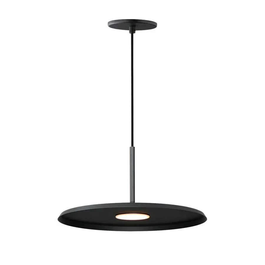 Berliner 14" LED Single Pendant in Matte Black - Image 1