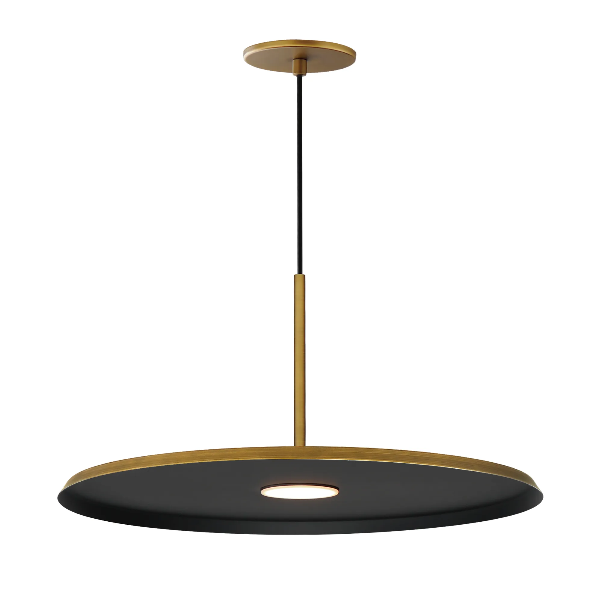 Berliner 20" LED Single Pendant in Antique Brass