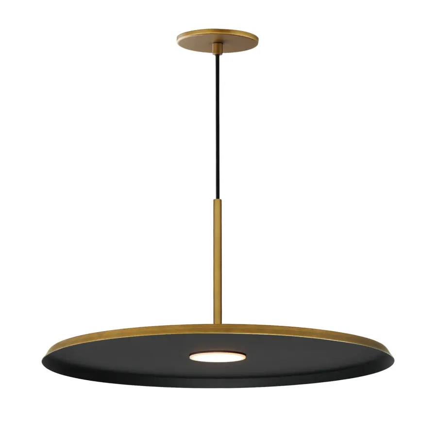 Berliner 20" LED Single Pendant in Antique Brass - Image 1
