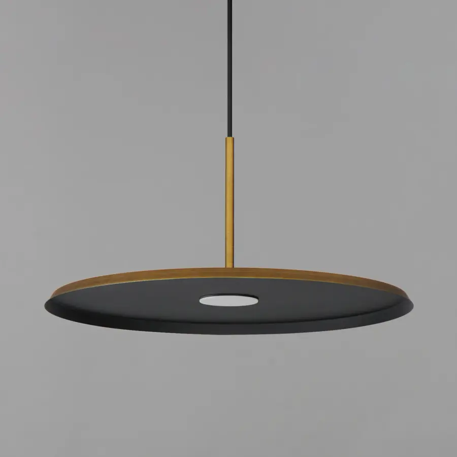 Berliner 20" LED Single Pendant in Antique Brass - Image 3