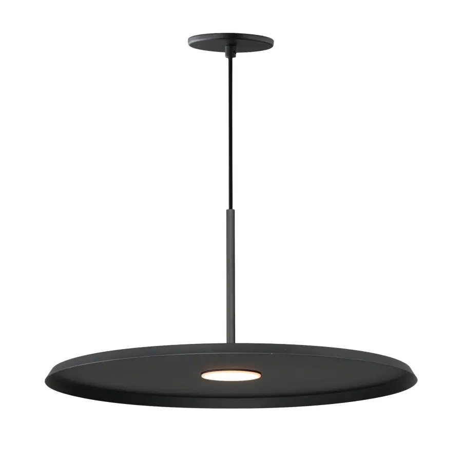 Berliner 20" LED Single Pendant in Matte Black - Image 1