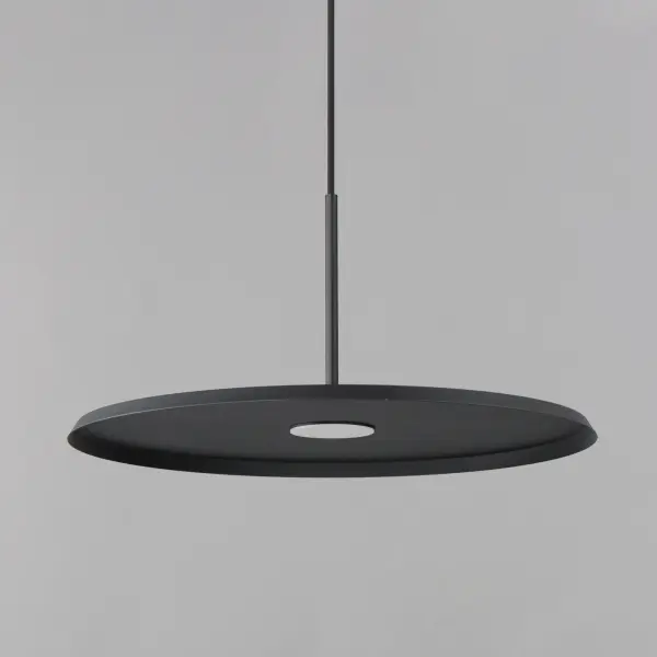 The Berliner pendant combines retro aesthetics with modern LED technology. Its distinctive concentric circle pattern and flat disc design create visual interest while providing efficient illumination for task and ambient lighting. - alternate view