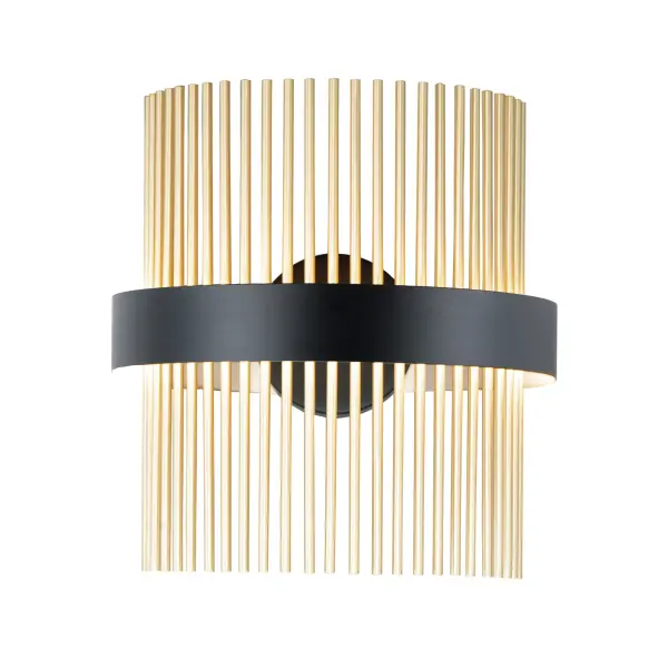The Chimes 5CCT wall sconce combines contemporary design with functional versatility. Its matte black frame with satin brass tubes creates sophisticated contrast while the 5CCT selectable feature lets you adjust color temperature from warm 2700K to bright 5000K, adapting to any mood or task.