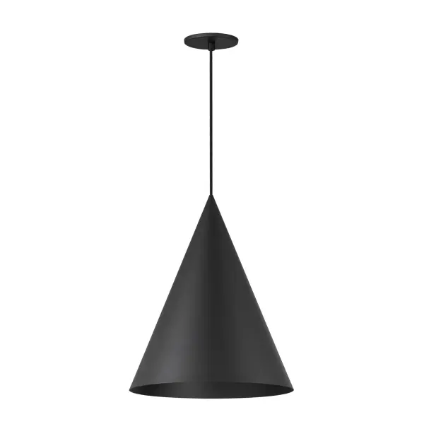 The Pitch pendant combines minimalist design with smart engineering. Its dual-cone construction delivers glare-free downlight while the black finish creates striking visual contrast. Perfect for modern kitchens and dining spaces.
