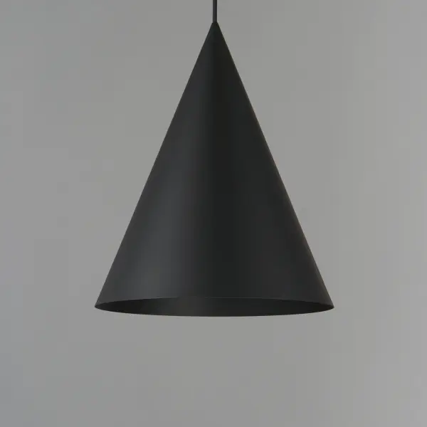 The Pitch pendant combines minimalist design with smart engineering. Its dual-cone construction delivers glare-free downlight while the black finish creates striking visual contrast. Perfect for modern kitchens and dining spaces. - alternate view