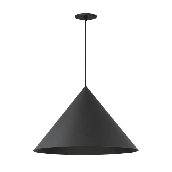 The Pitch pendant combines modern minimalist design with exceptional functionality. Its distinctive dual-cone construction creates glare-free downlighting while the oversized 22" profile makes a bold statement in contemporary spaces.
