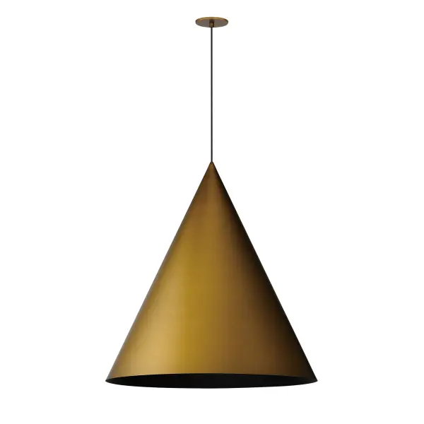 The Pitch pendant combines sleek modern design with exceptional functionality. Its distinctive dual-cone construction creates dramatic visual interest while the recessed inner cone delivers 1440 lumens of glare-free illumination. Perfect for making a statement over islands and dining tables.