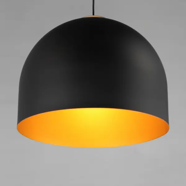 Foster 20" LED Single Pendant in Black with Gold Interior - Image 4