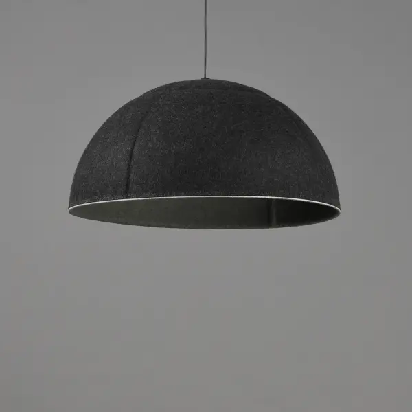 The Wimbledon pendant combines form and function with dual-layered sound dampening felt that improves room acoustics while providing focused LED downlighting. Its ridged pattern adds visual interest to the simple dome shape. - alternate view