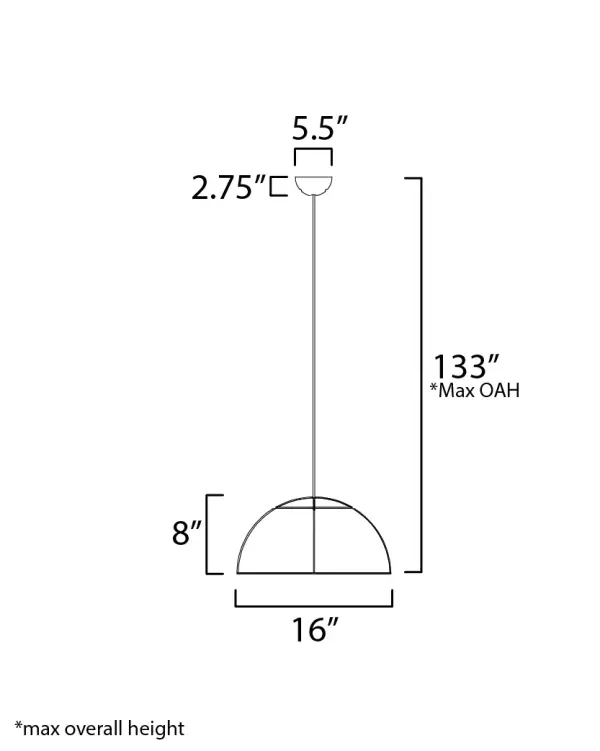 Wimbledon 16" LED Pendant in Dark Gray - Image 5