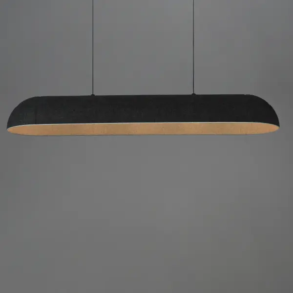 The Wimbledon Linear Pendant combines functional lighting with acoustic performance through its innovative dual-layered sound dampening felt shade. The deep ridged pattern adds visual interest while the high-powered LED provides ample downlighting. - alternate view