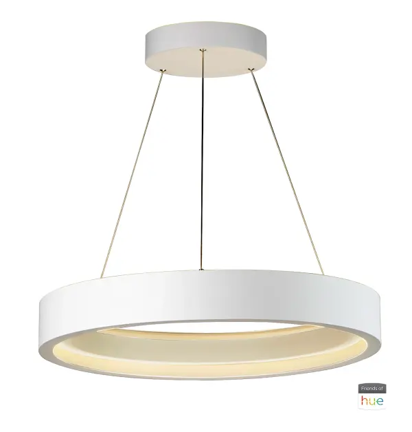 The iCorona combines Red Dot Award-winning design with advanced smart home integration. Features color-changing LED technology, Friends of Hue compatibility, and voice control for modern convenience and wellness routines.