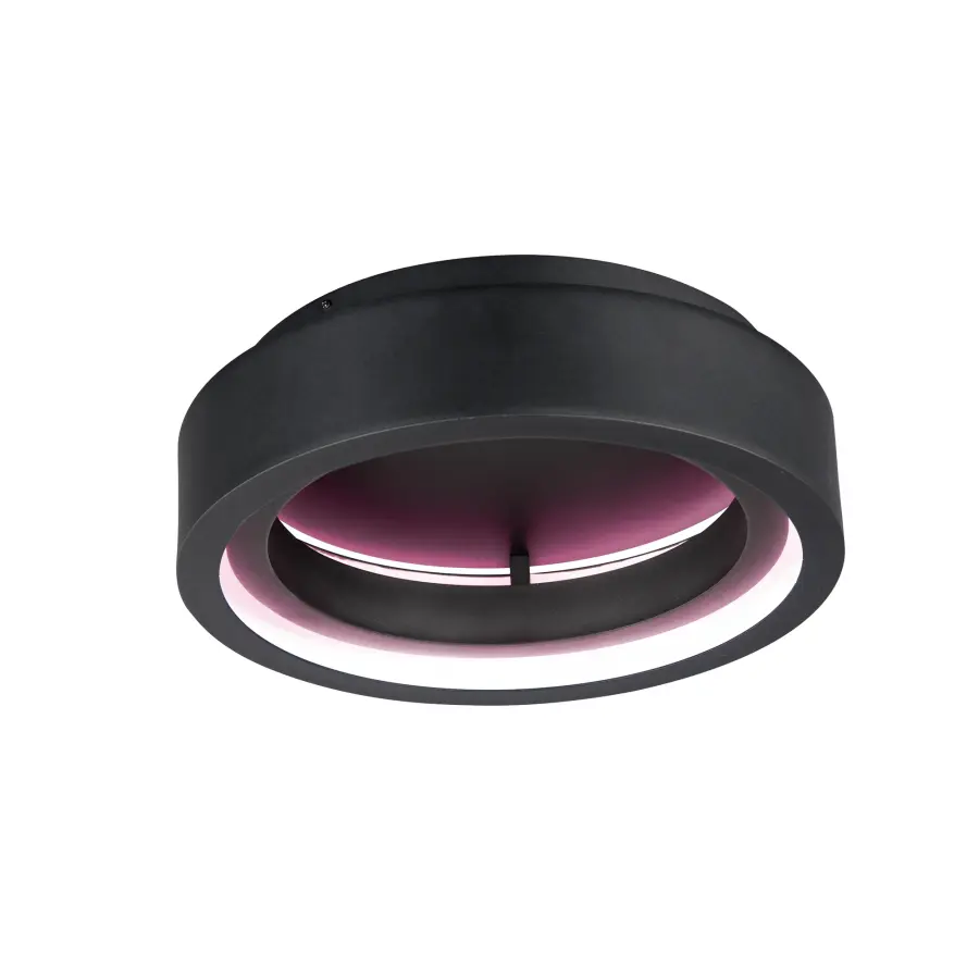 iCorona 18" LED Smart Flush Mount in Black - Image 1