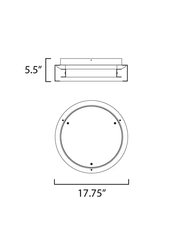 iCorona 18" LED Smart Flush Mount in Black - Image 5