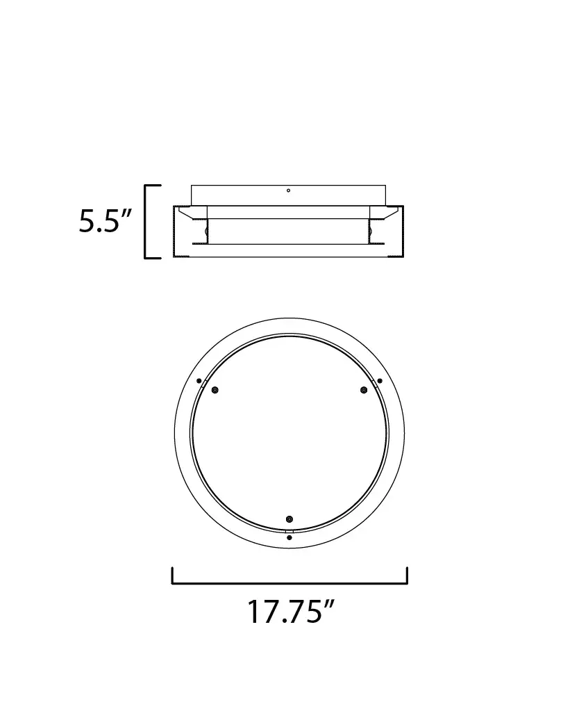iCorona 18" LED Smart Flush Mount in Black - Image 5