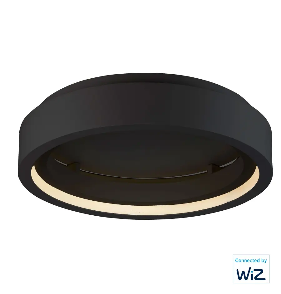 iCorona 24" LED Smart Flush Mount in Black - Image 1