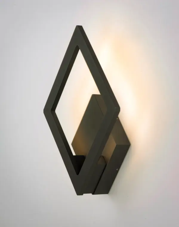 The Alumilux Rhombus delivers contemporary outdoor lighting with 945 lumens of warm 3000K LED light. Its durable aluminum construction and bronze finish provide weather-resistant style for modern exteriors. - alternate view