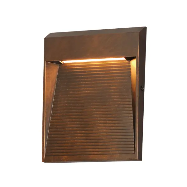 The Steps LED Outdoor Sconce features precisely stacked beveled clear glass in a linear pattern reminiscent of grand city skylines. Its architectural design brings modern sophistication to outdoor spaces with energy-efficient LED technology.