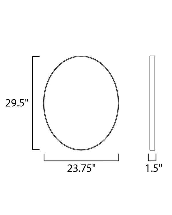 24" x 30" Oval LED Mirror with Adjustable Brightness - Image 3