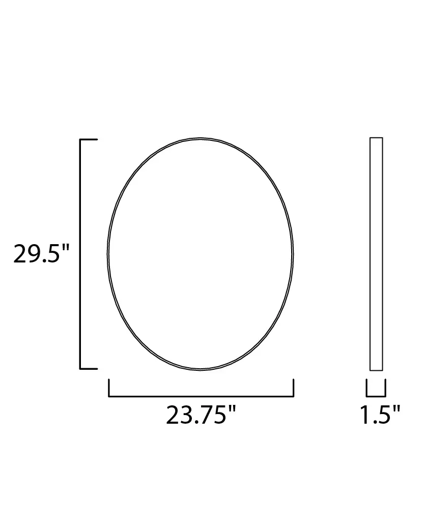 24" x 30" Oval LED Mirror with Adjustable Brightness - Image 3