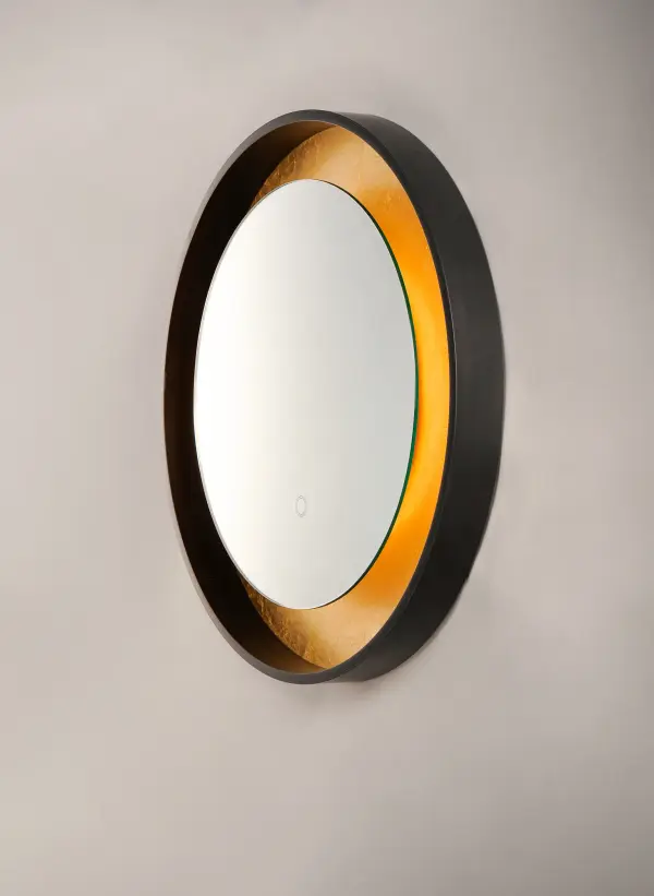 This 23.5" round LED mirror combines functional lighting with contemporary design. The integrated LED provides bright, color-accurate illumination at 3000K with 90 CRI, perfect for grooming and makeup application. - alternate view