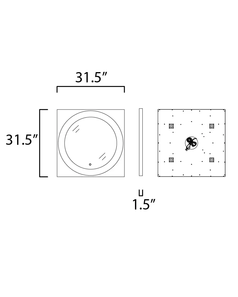 Floating LED Mirror - Square 31.5" - Image 5