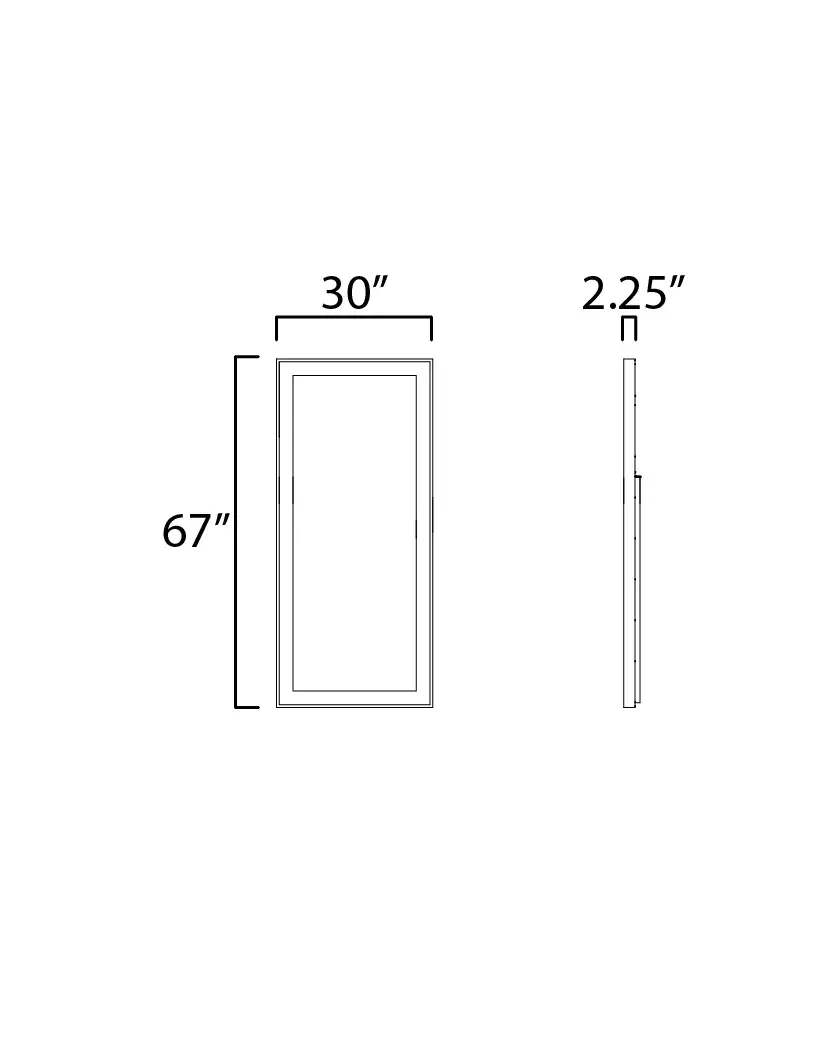 Floating 30" x 67" LED Free Standing Mirror - Image 5
