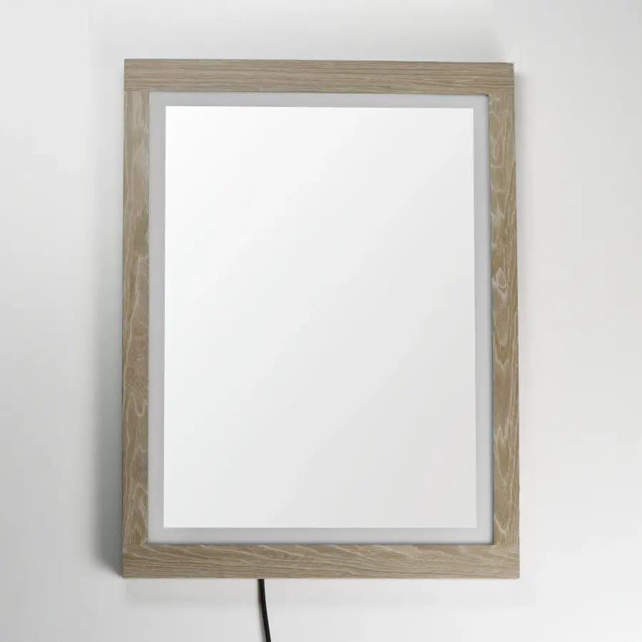 Sawyer LED Mirror with Oak Frame - Image 2