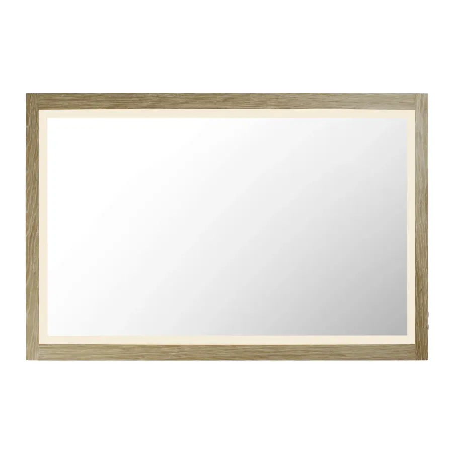 Sawyer 48" x 32" Oak Framed LED Mirror - Image 1